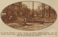 872550 Afbeelding van leggen van een nieuw wegdek op een straat bij de Nassaulaan in de wijk Oudwijk te Utrecht.